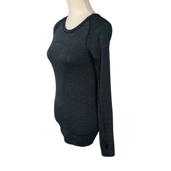 Lululemon Swiftly Tech Long Sleeve Crew Dark Maritime Stripe Size 4 - Picture 2 of 7